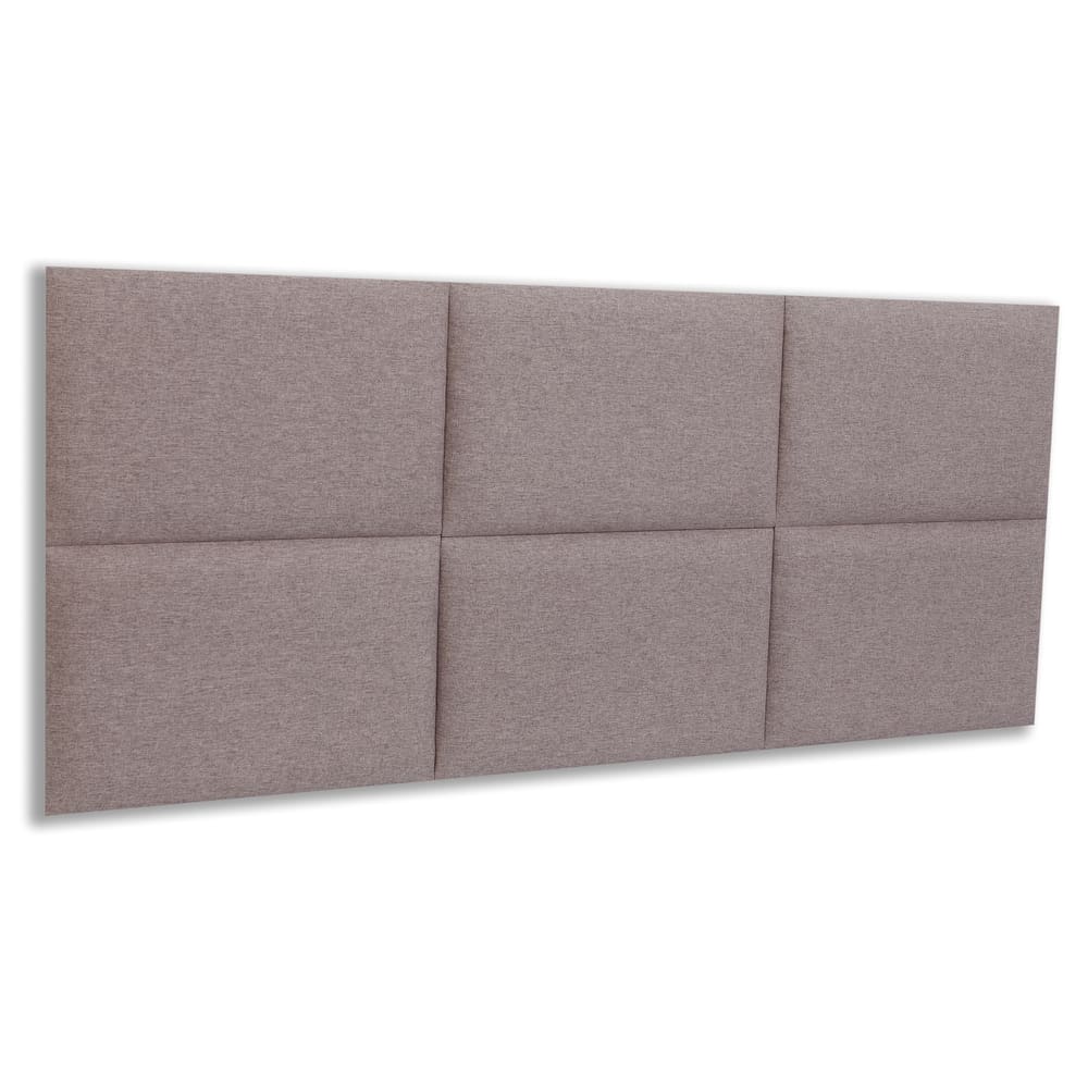 Cabeceira Casal Estofada Kit 6 Placas Retangular - Linho Castor