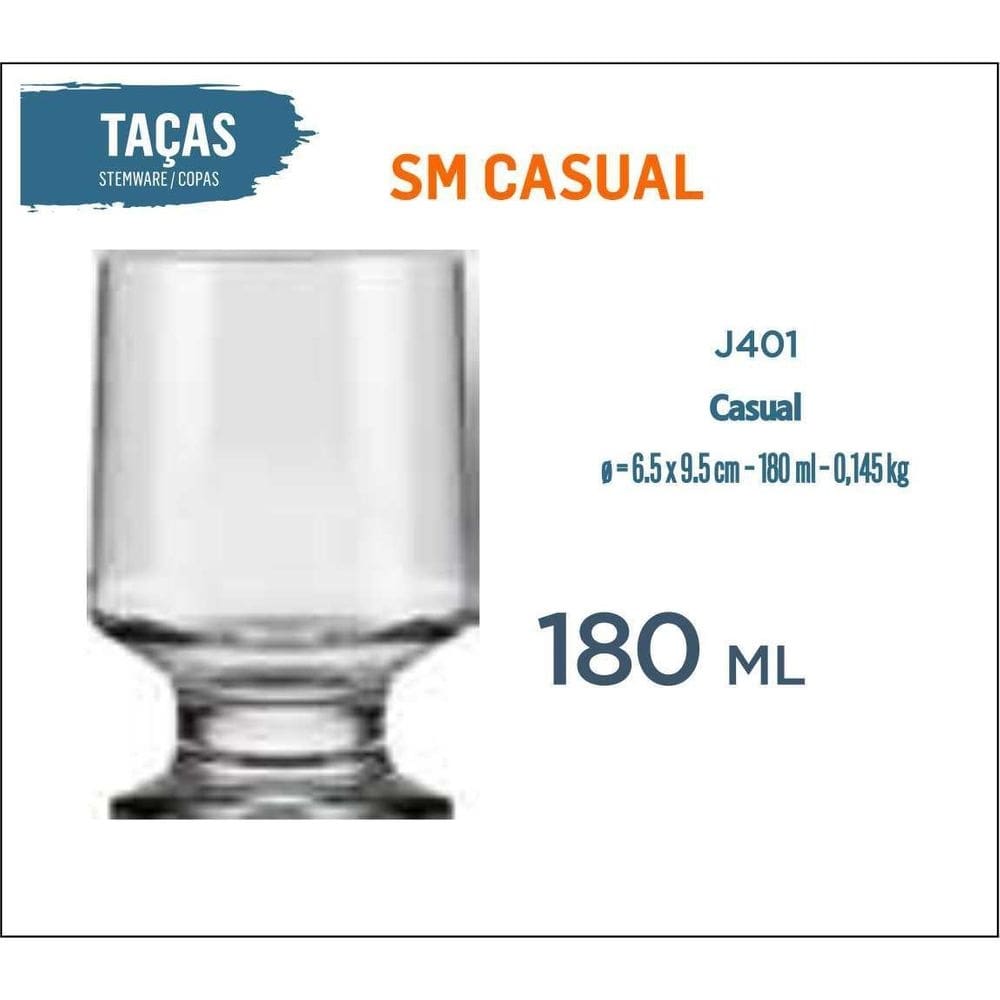 24 Copos Casual 180Ml - Água - Refrigerante - Suco - Batida