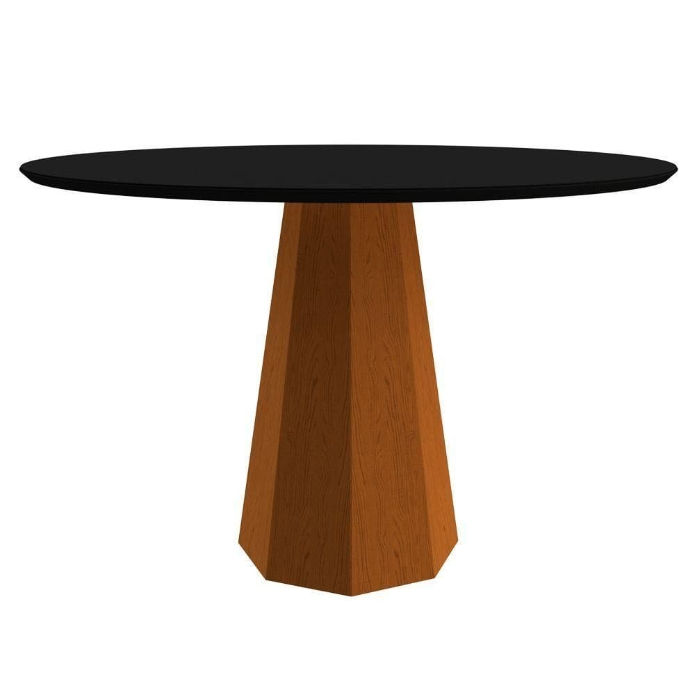 Mesa De Jantar 4 Lugares 1,20m Vidro Ypê Preto New Ceval