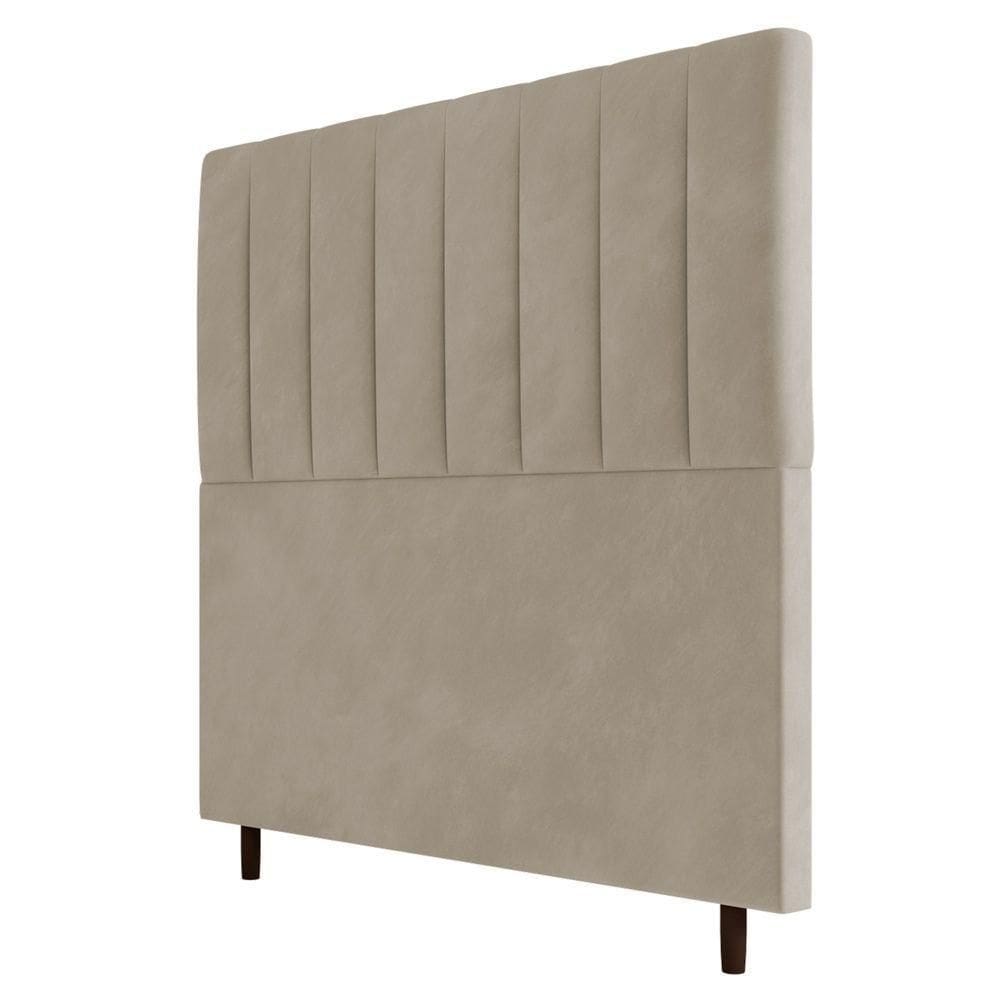 Cabeceira Cama Box Casal Itália 140cm Suede Bege