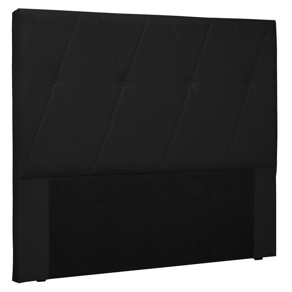 Cabeceira Estofada Cama Box Casal 140cm Corano Preto