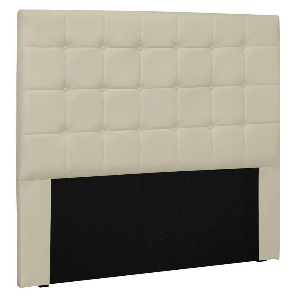 Cabeceira Estofada Cama Box Casal King Size 195cm Bege