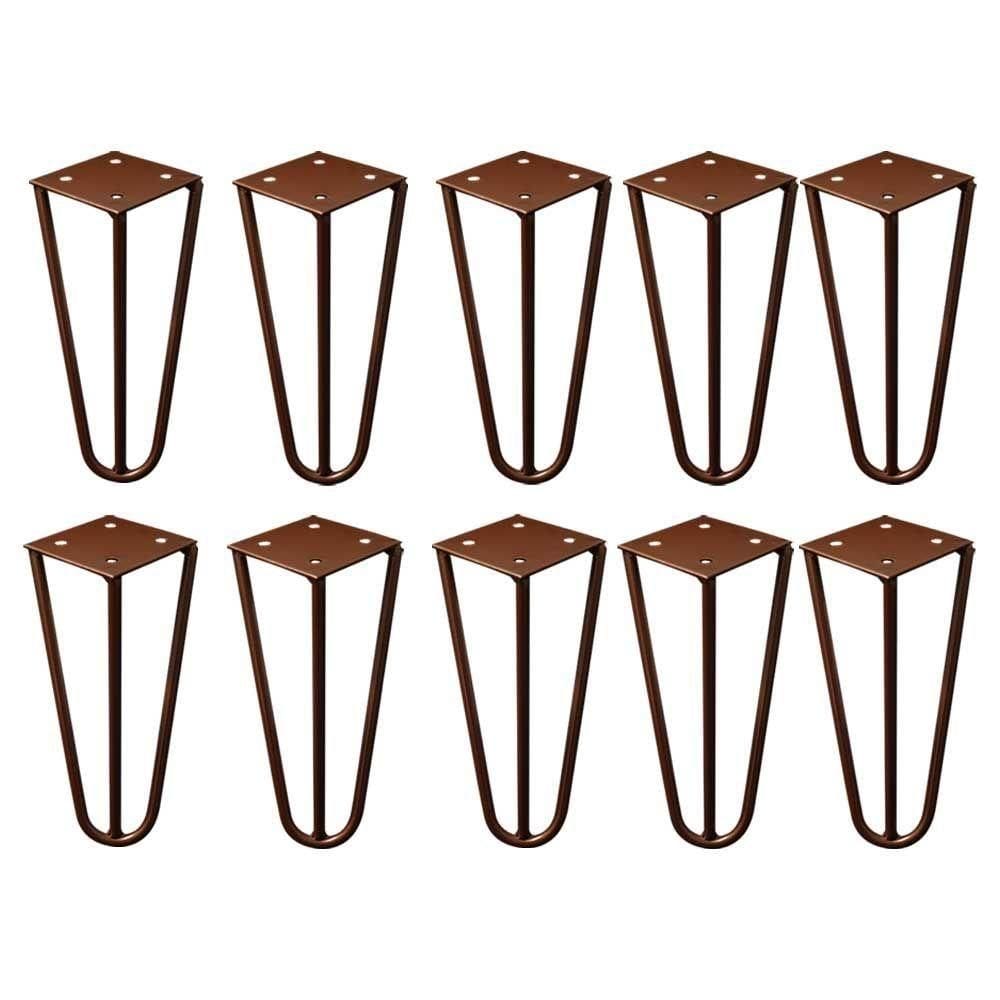 Kit 10 Pés De Metal 25 Cm Rack E Puffs Bronze