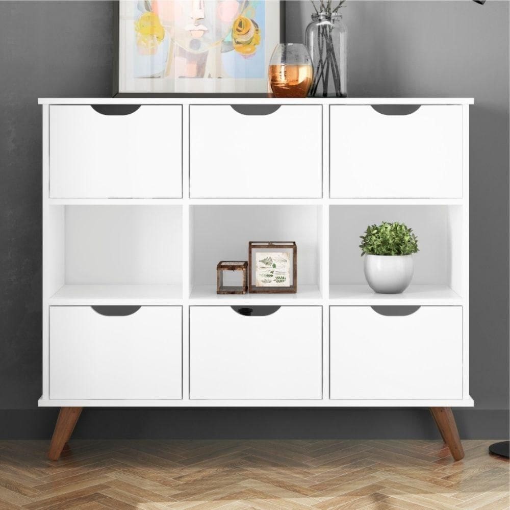 Estante Nicho Vintage Sabina Branco Com Gavetas