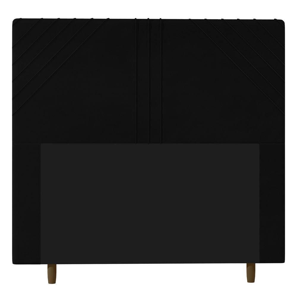 Cabeceira Cama Box Casal Queen Size Lisboa 160Cm Preto
