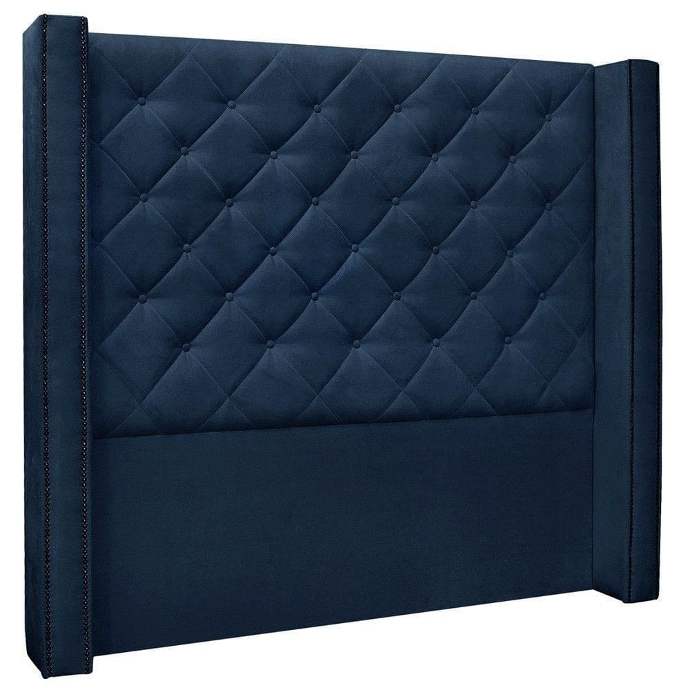 Cabeceira Estofada Box Casal Alteza 140cm Azul Marinho