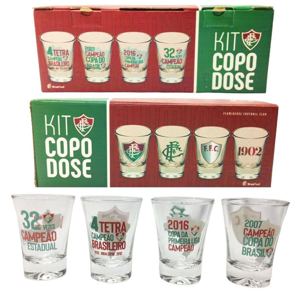 Kit 12Un Copo Dose Shot 60Ml Pinga Cachaça Time Fluminense