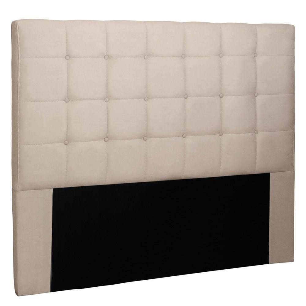 Cabeceira Estofada Box Casal Queen Size 160cm Suede Bege