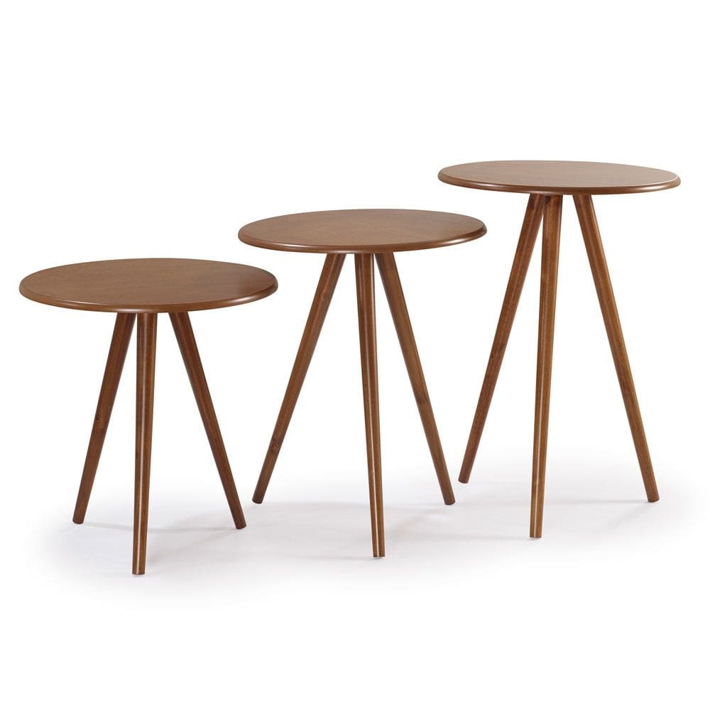 Conjunto de Mesas Tripé Pé Palito Hannover 900+901+902 - Imbuia Glazer