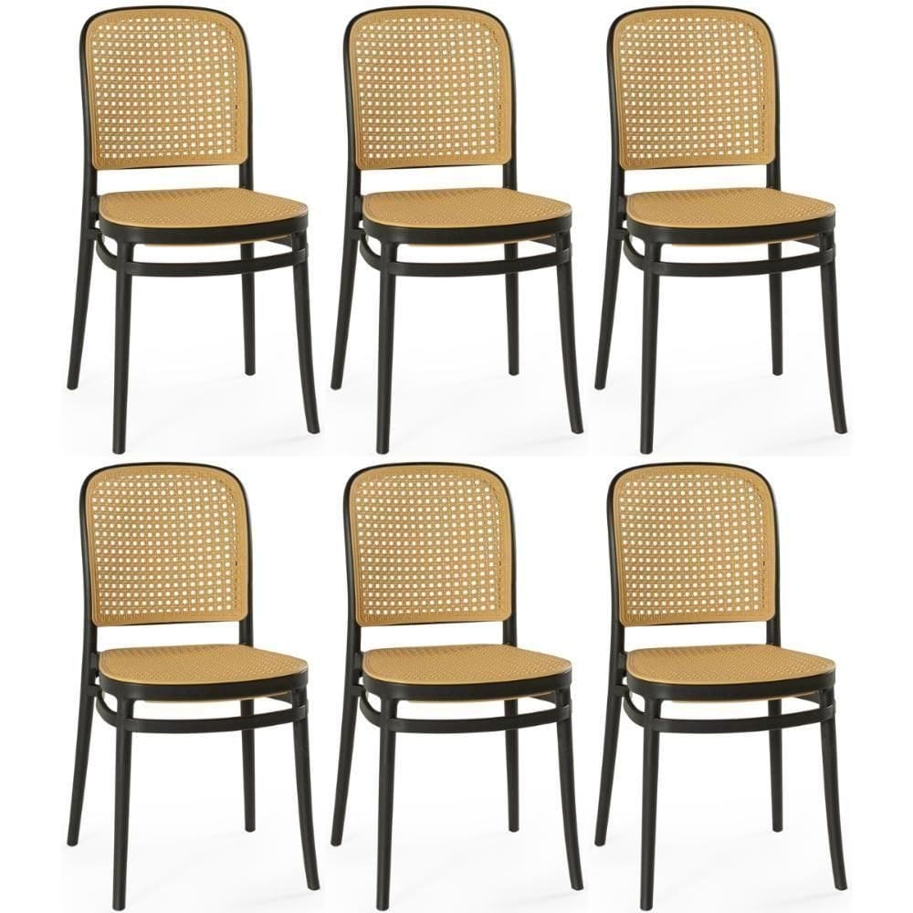 Kit 6 Cadeiras De Jantar Roma Para Sala E Cozinha - Preto