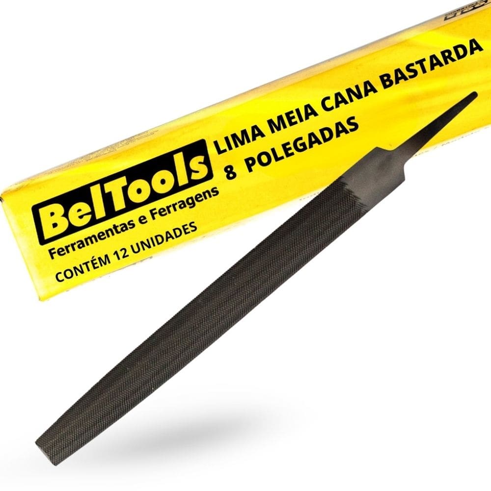 Kit C/ 12 Lima Meia Cana Bastarda 8 Pol Beltools