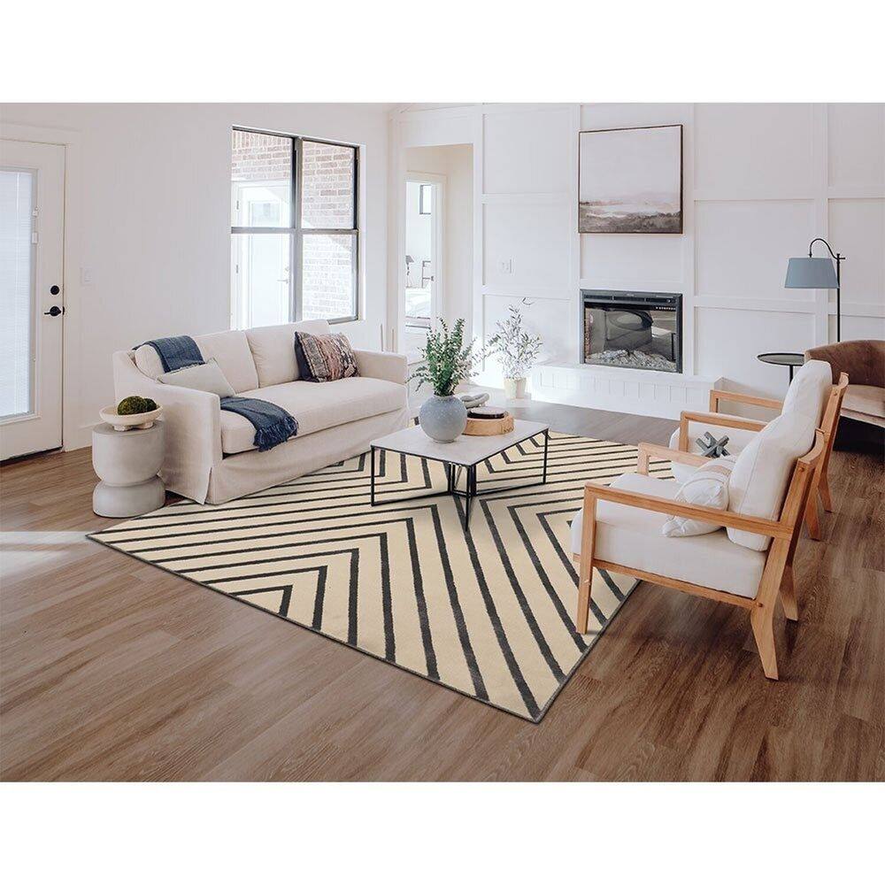 Tapete 100x150cm Lyre Supreme Tapetes São Carlos Chevron Carbon