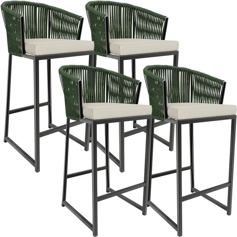 Kit 04 Banqueta Para Área Gourmet Cozinha Varanda D04 Verde