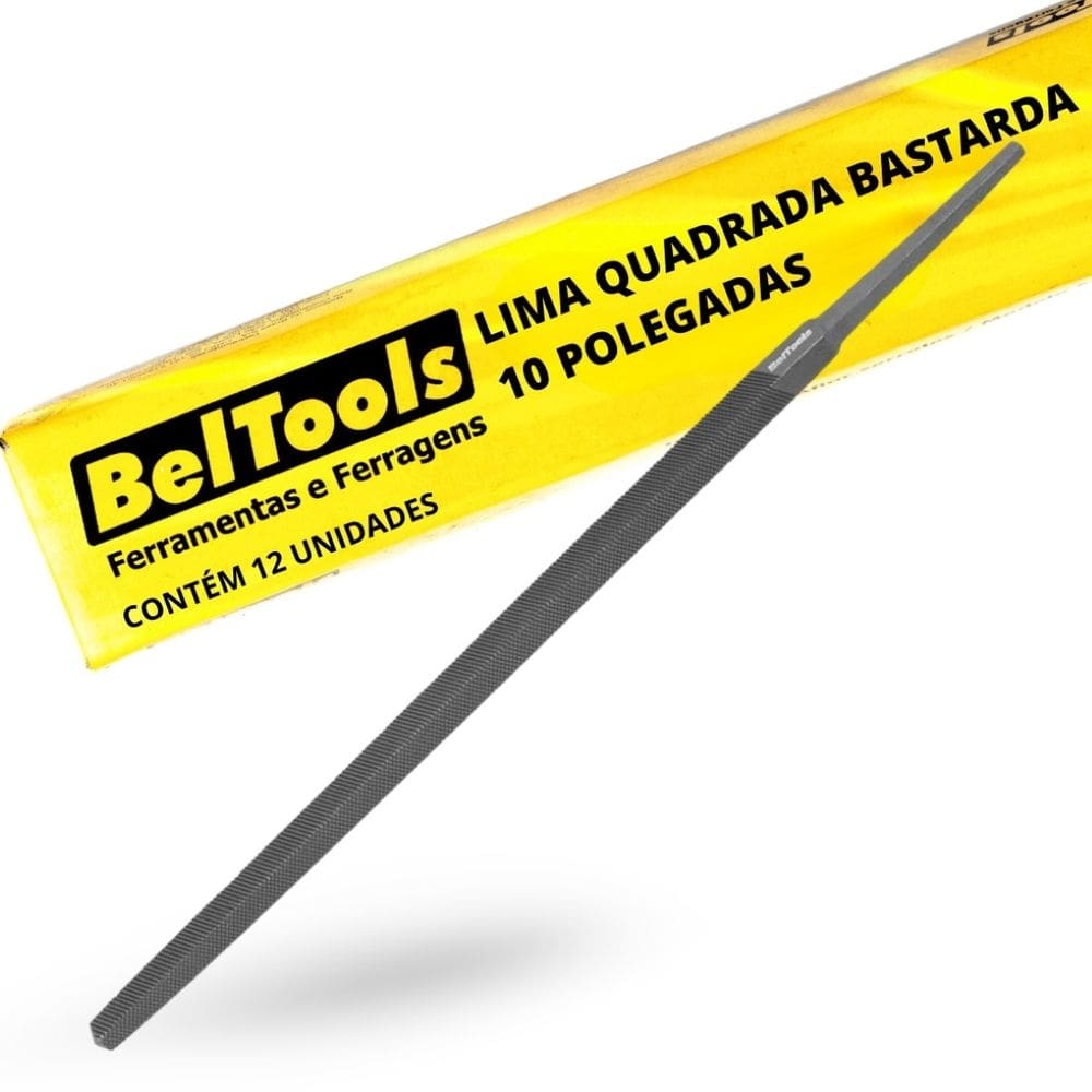 Kit C/ 12 Lima Quadrada Bastarda 10 Pol Beltools