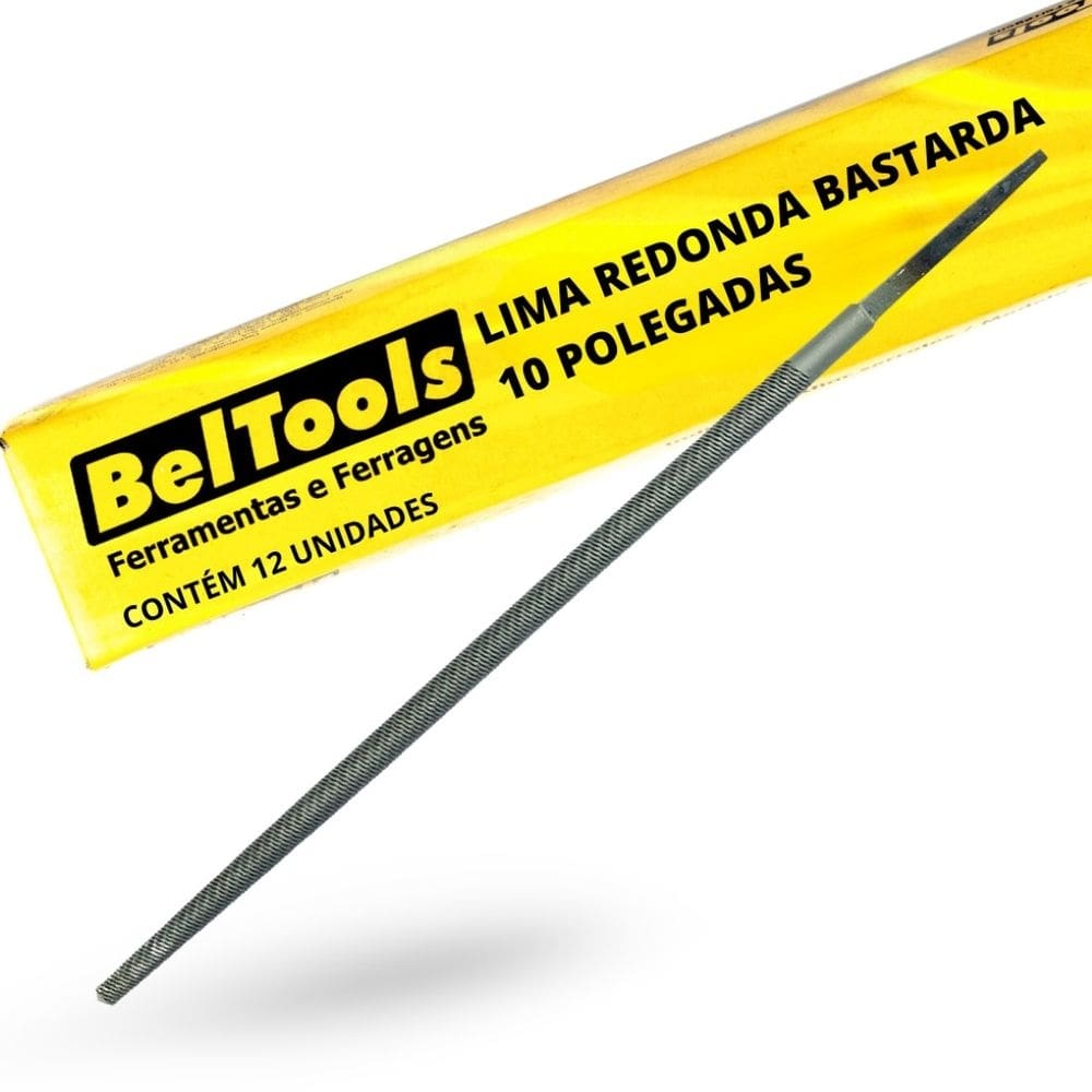 Kit C/ 12 Lima Redonda Bastarda 10 Pol Beltools