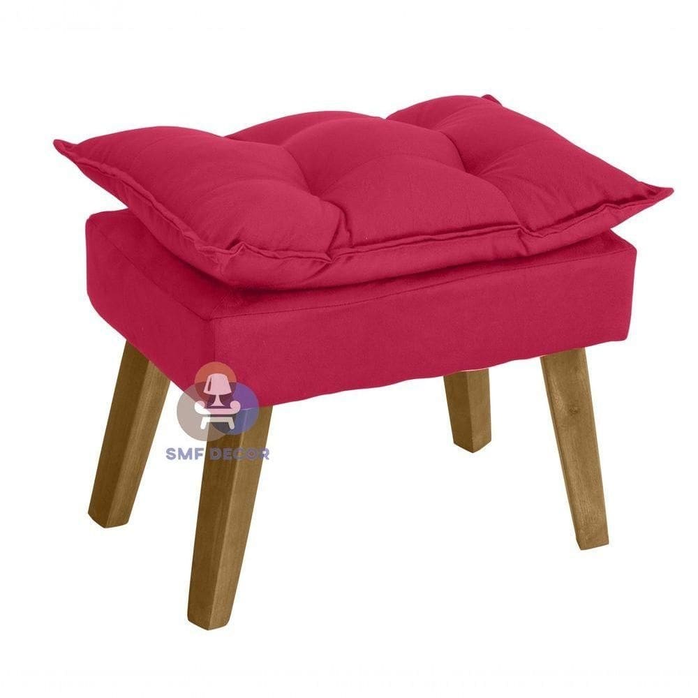 Puff Banqueta Decorativa Opala Vermelho SMF Decor