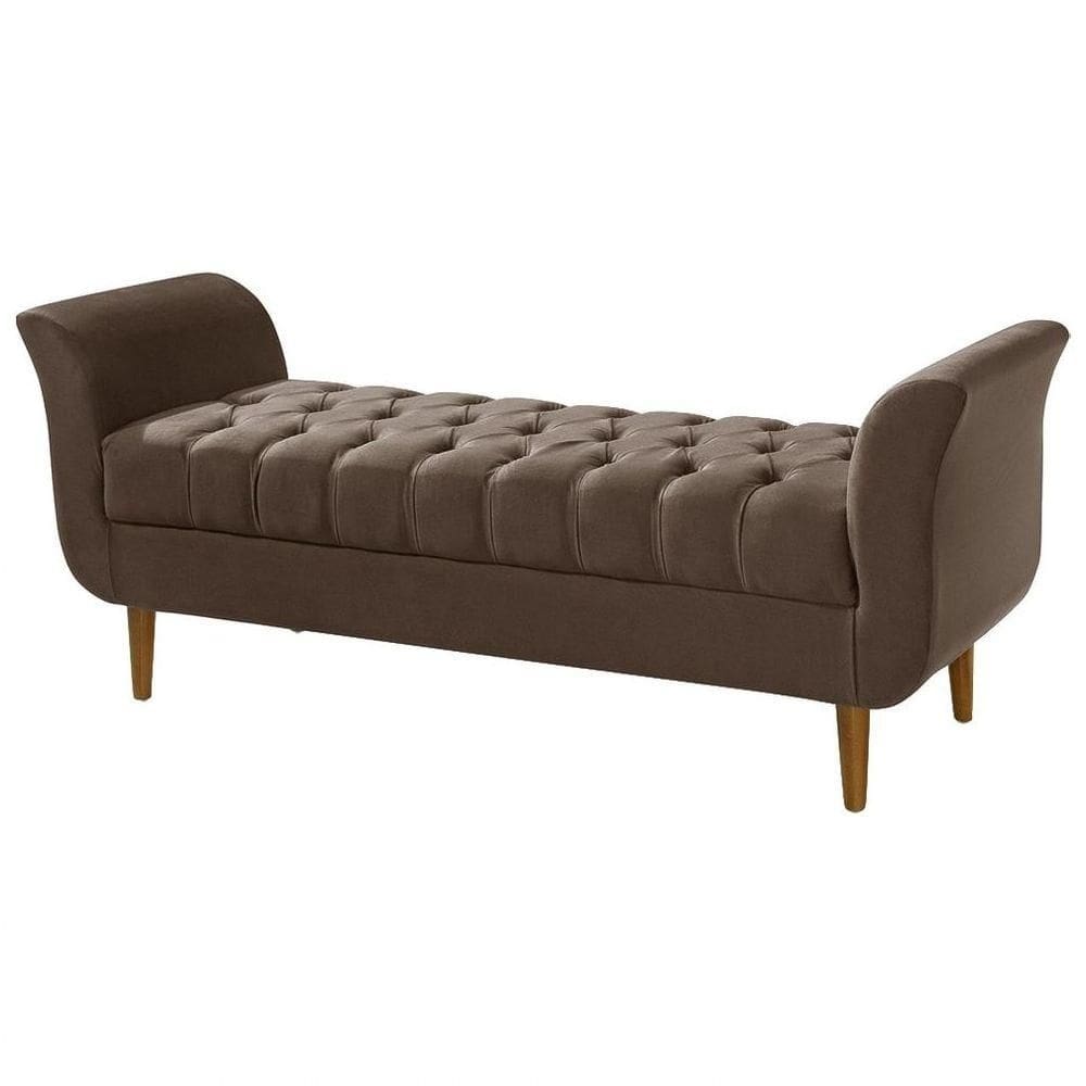 Divã Recamier Barcelona 130 Suede Animale Marrom
