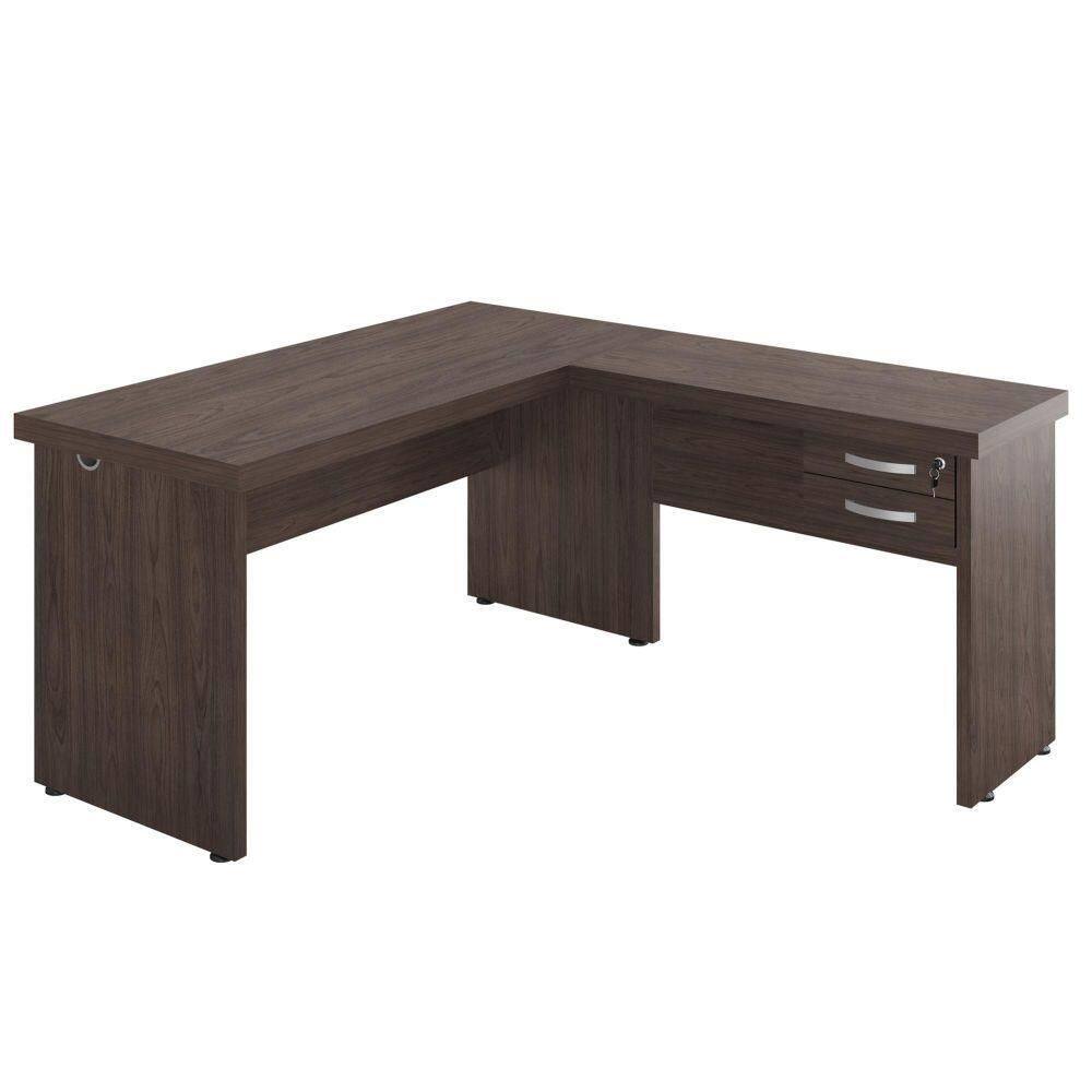Mesa Em L 2 Gavetas Studio Freijo