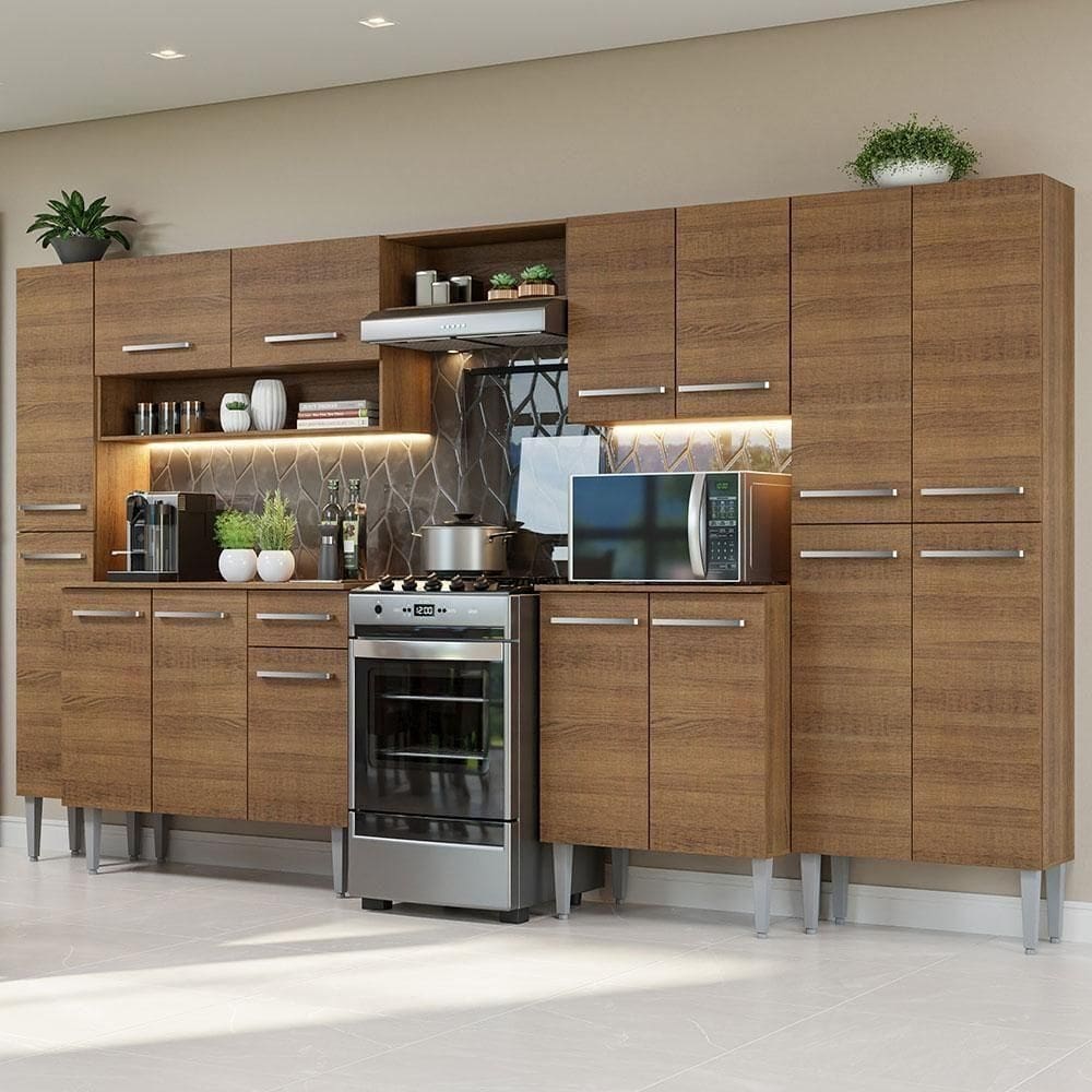 Armário De Cozinha Completa 325cm Rustic Emilly Madesa