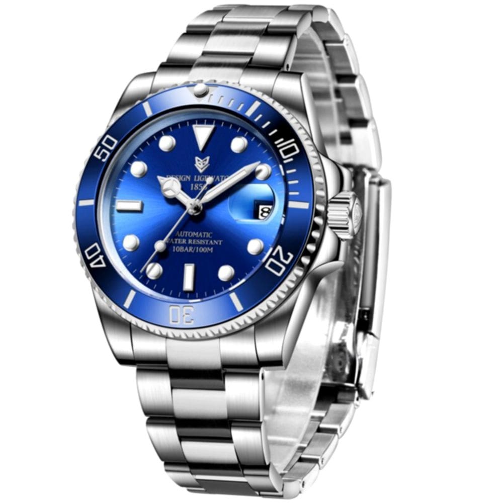 Relógio de pulso mecânico masculino automático de luxo em  aço inoxidável Impermeavel