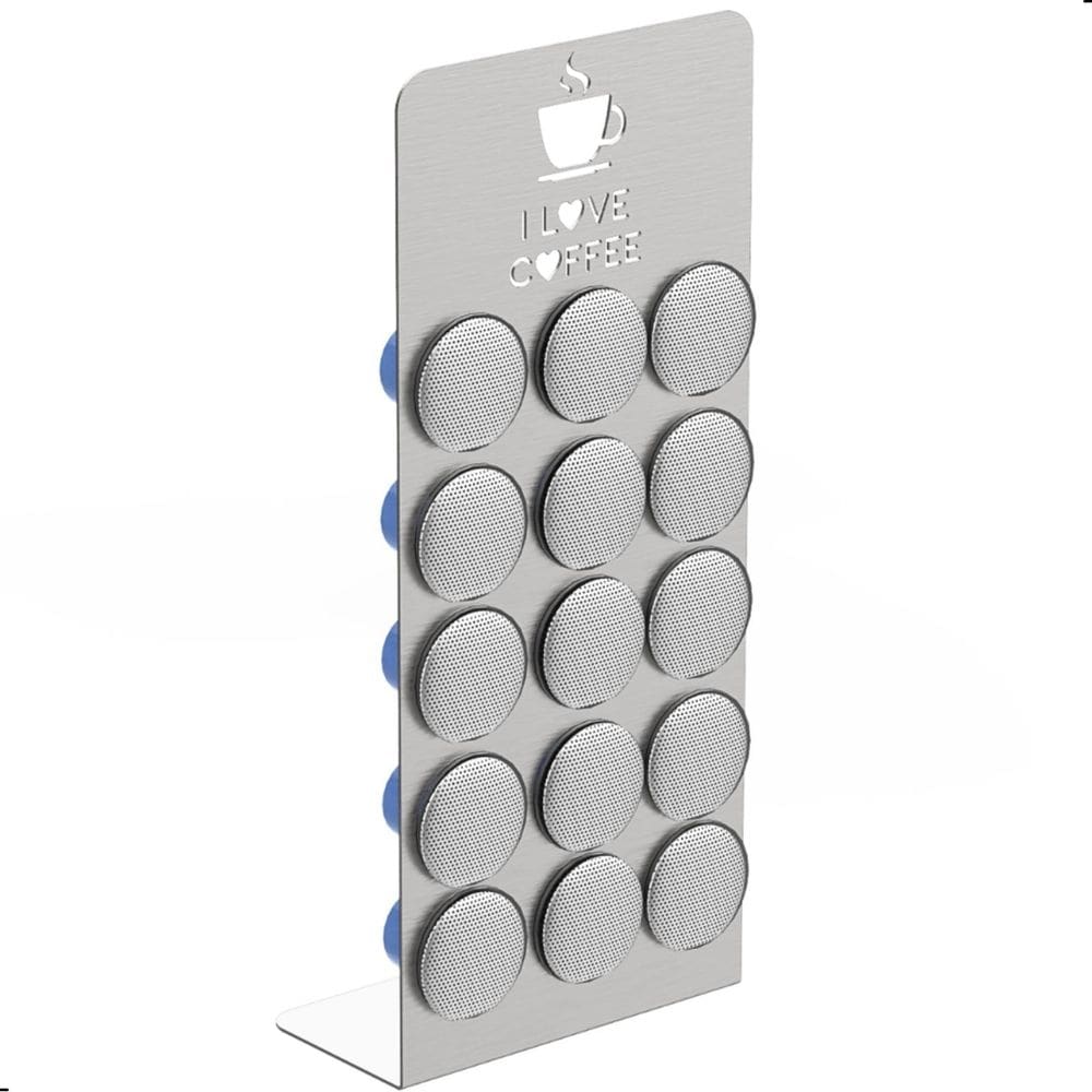 Suporte Porta Cápsulas De Café Inox Escovado 15 Cápsulas