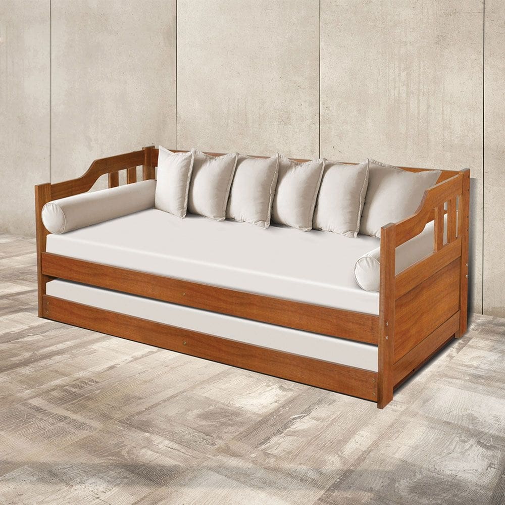 Sofá Cama Atraente Moveis Castanho