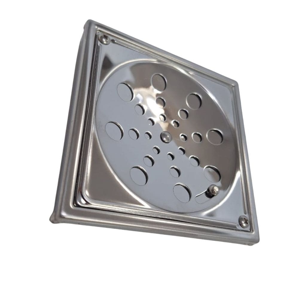 Grelha Quadrada 15x15cm em Aço Inox com Caixilho e Sistema de Fechamento Inteligente, Ideal para Banheiros e Lavabos, Antiferrugem
