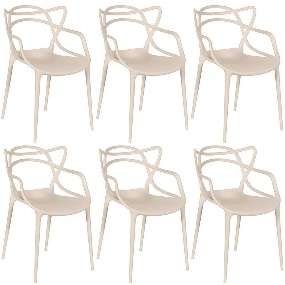 Kit 6 Cadeiras Allegra - Nude