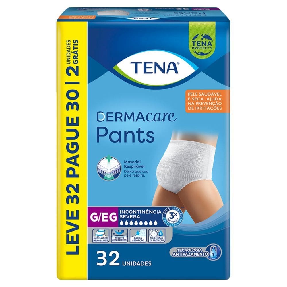 Roupa Íntima Tena Pants Dermacare G/EG com 32 Unidades