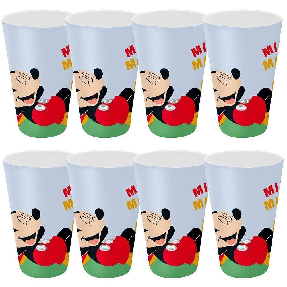 Kit 8 Copos Festa Infantil Melamina Mickey Mouse Disney 300ml - Tuut