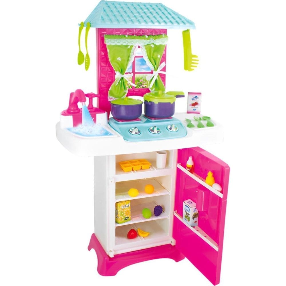 Cozinha Infantil Grande Completa Brinquedo Pia Sai Água