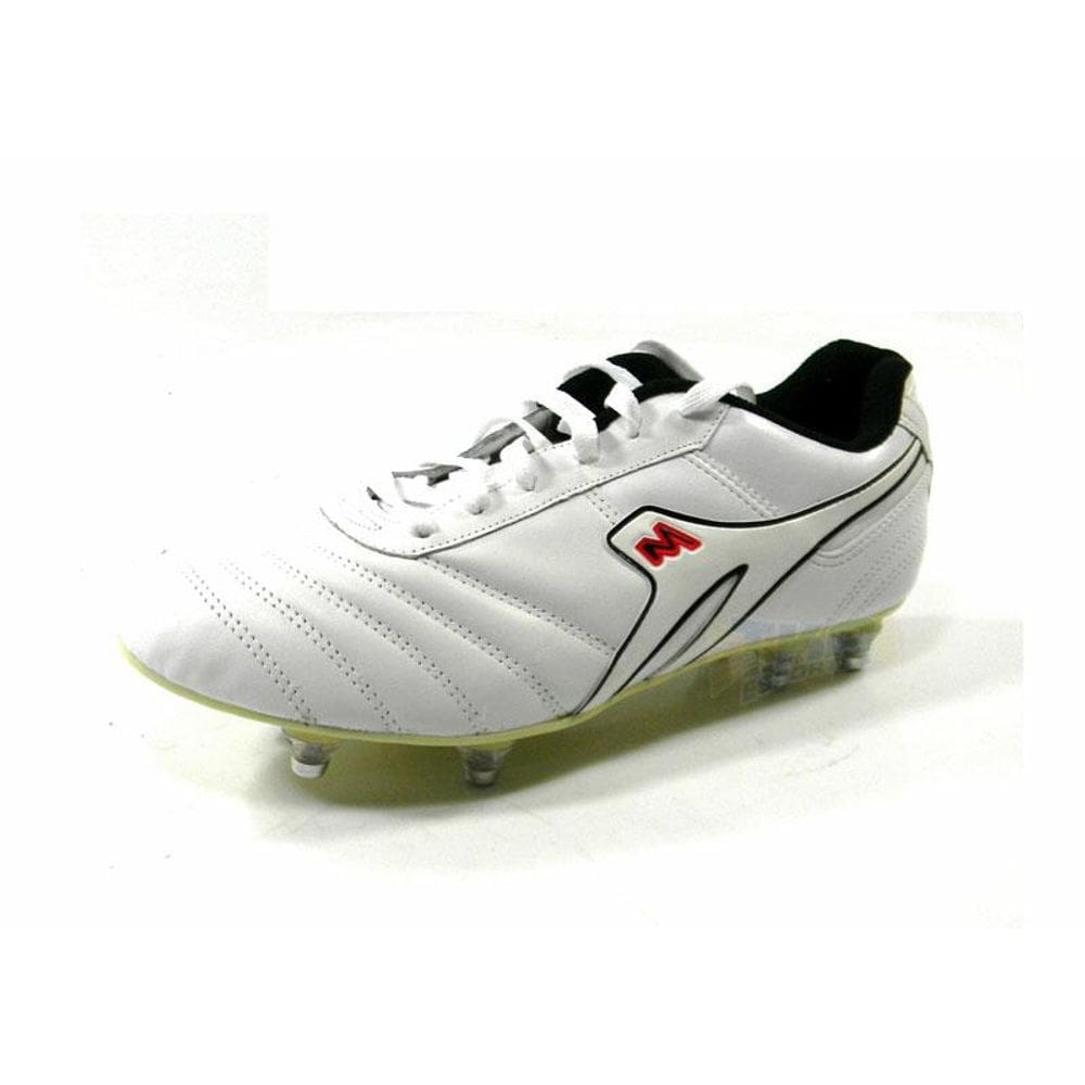 Chuteira AZZURRA Campo 8 travas COURO bco - Mathaus