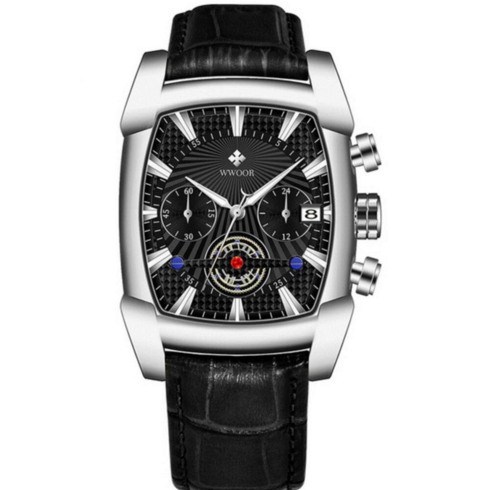 Relógio de Pulso Masculino Toneau Design Esportivo de Quartzo Casual