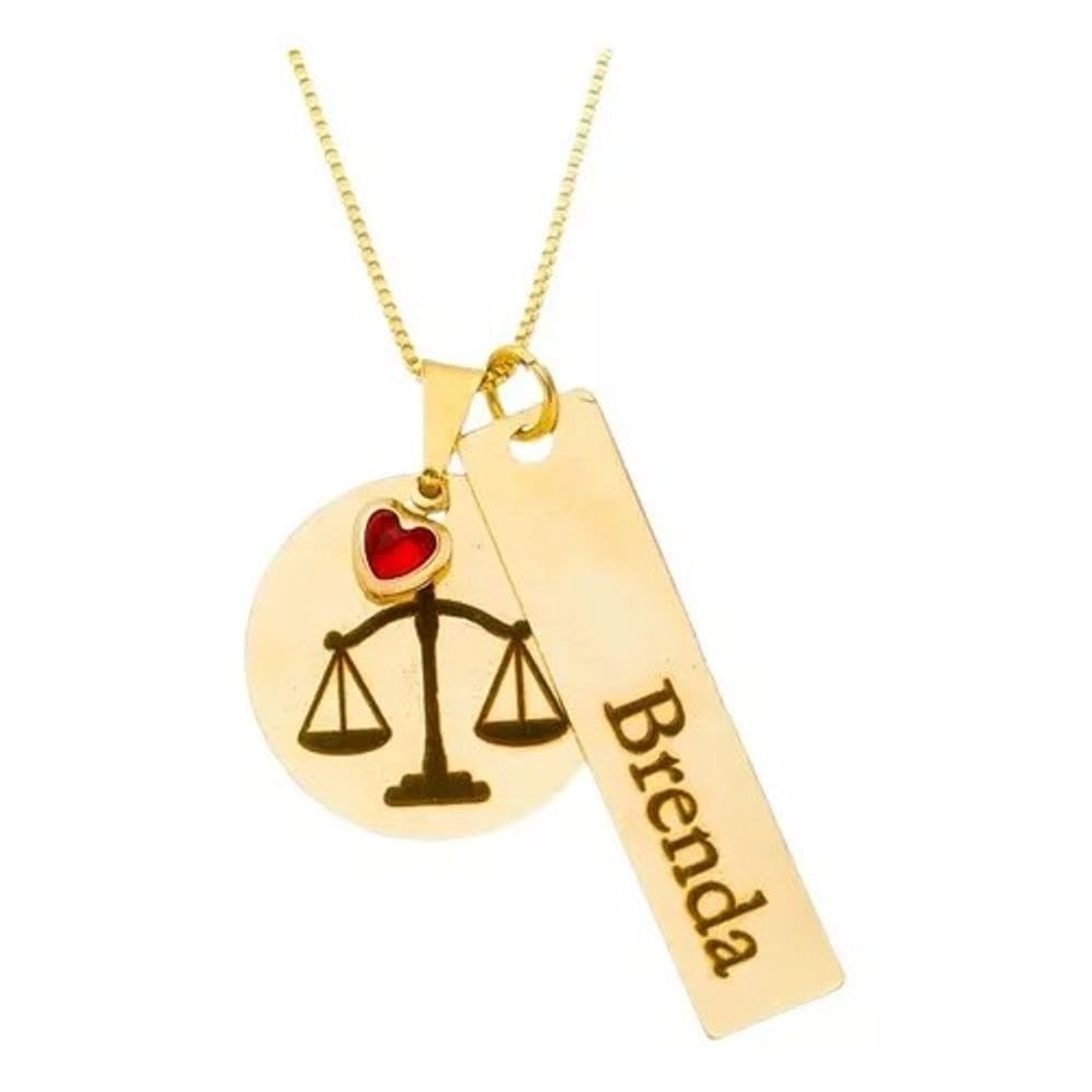 Colar Personalizado Gravação Profissão E Nome Semijoia