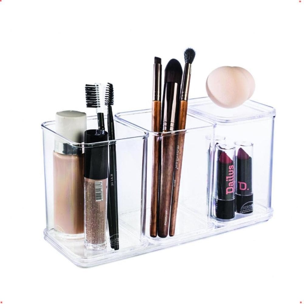 Kit 5 Organizadores Multiuso Transparente Com Encaixe 22 Cm