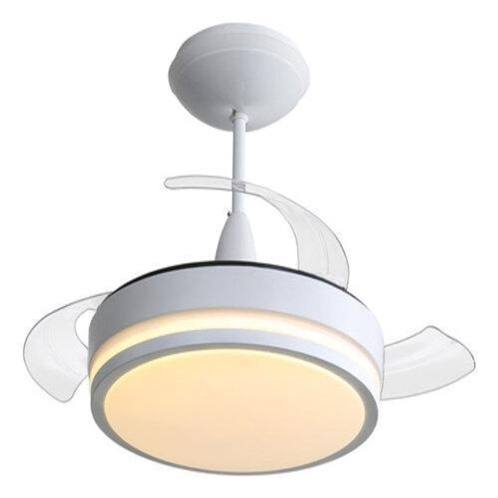 Ventilador Teto Retrátil Com Controle 91Cm Branco Bivolt