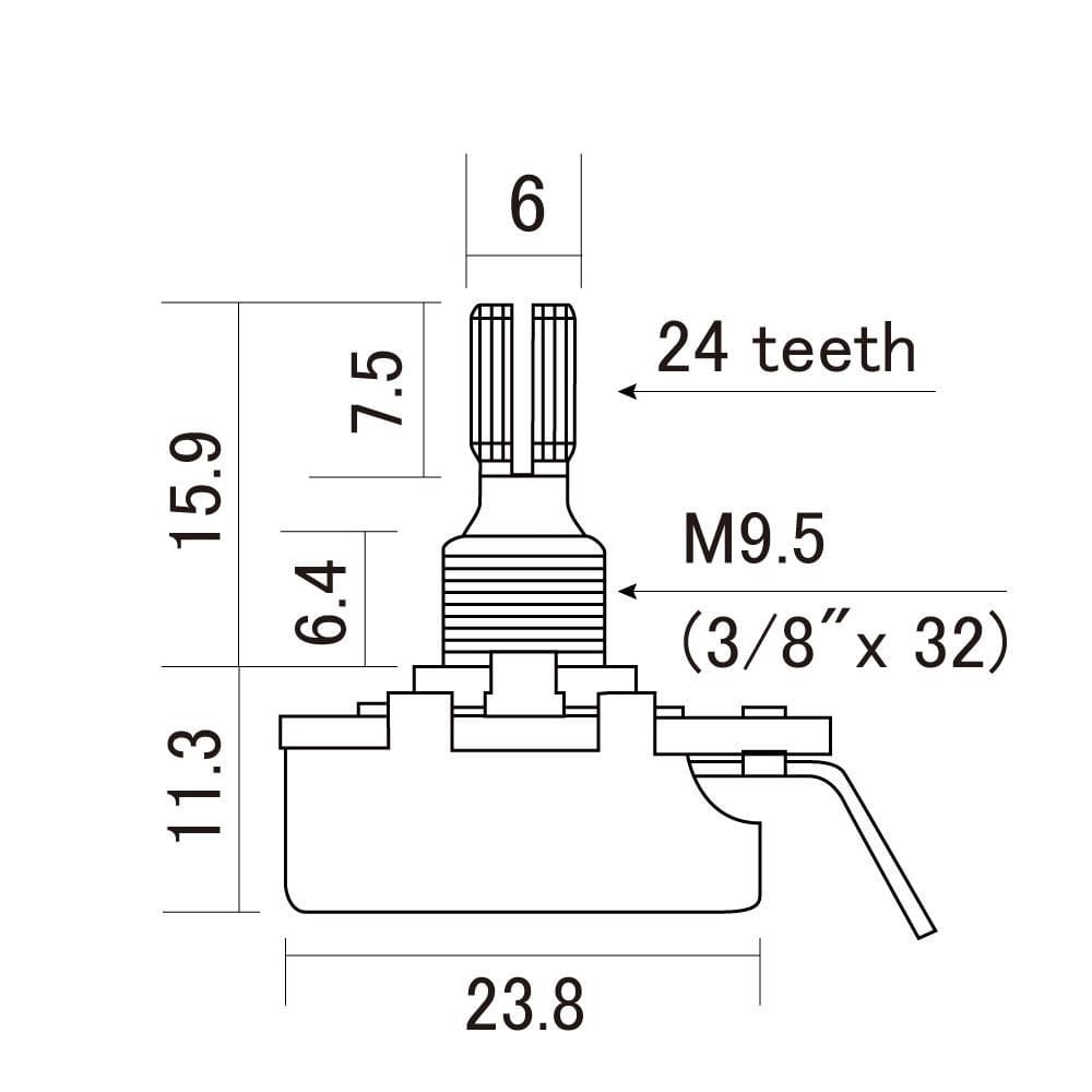 Potenciômetro B250K Instrumentos/Equipamentos CTS-B250-S [F035]