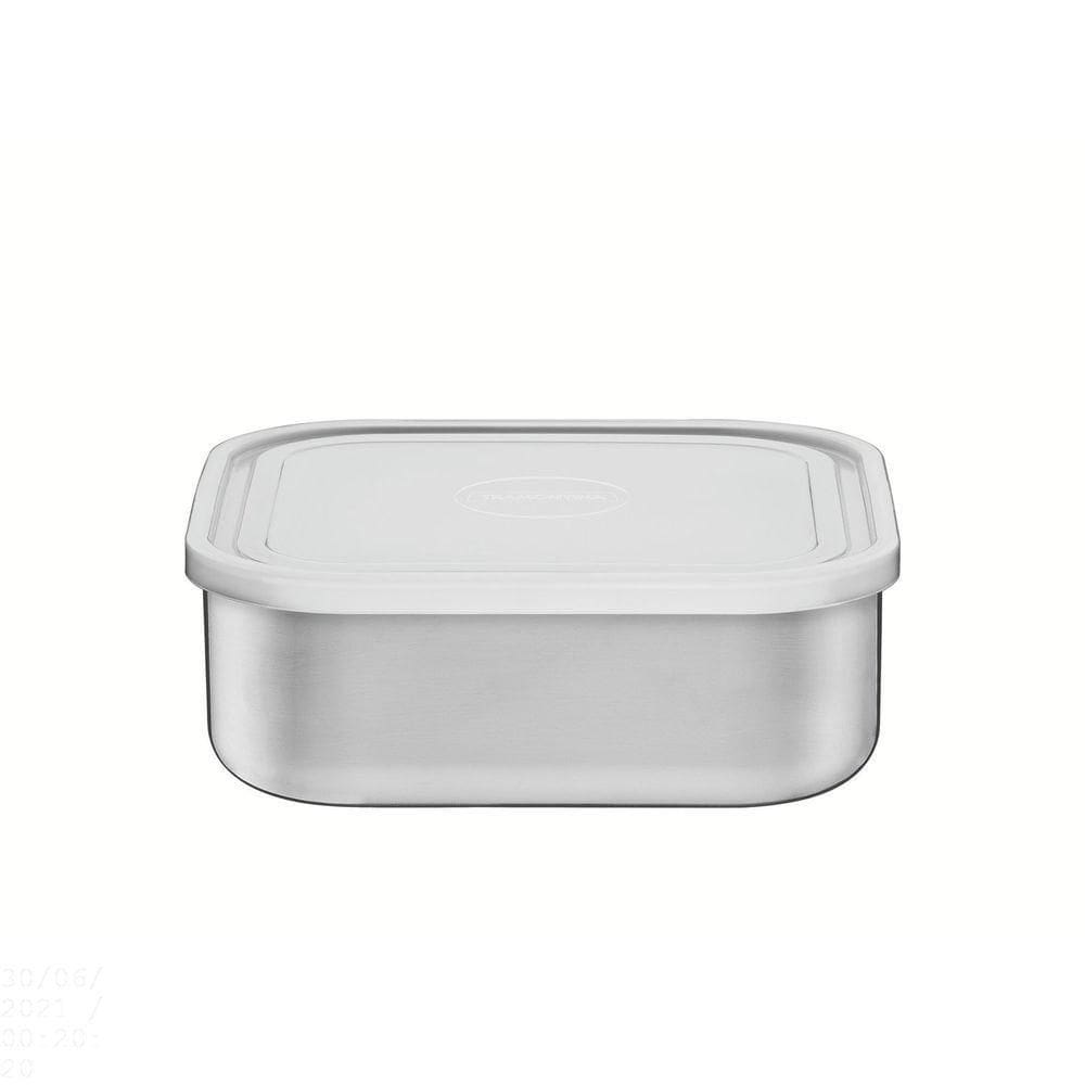 Pote Tramontina Freezinox Em Aço Inox Quadrado Com Tampa Plástica 19 Cm 2,1 L Tramontina