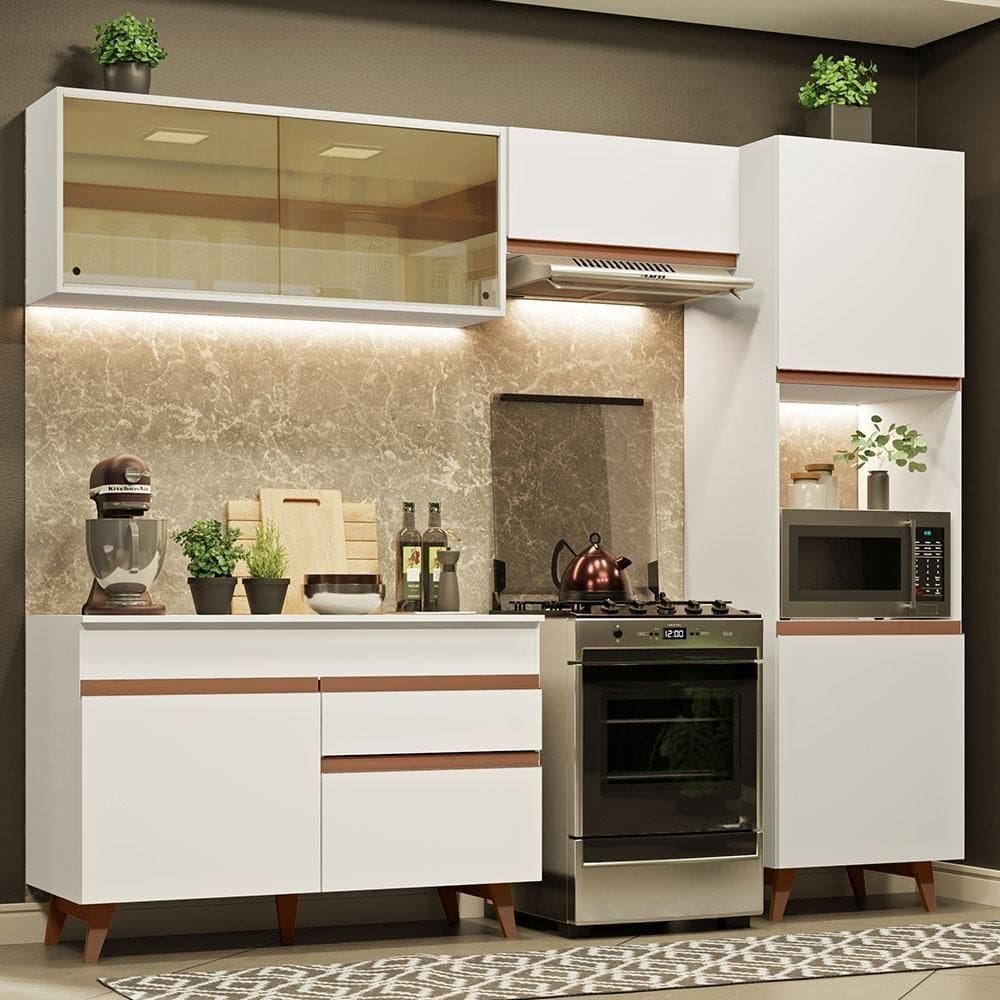 Cozinha Completa Com Armário E Balcão Branco