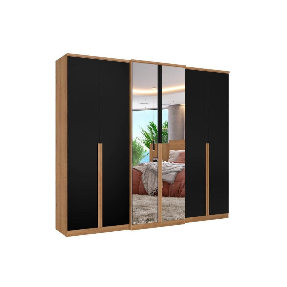 Guarda-Roupas Valência Full Glass 6 Portas 4 Gavetas THB