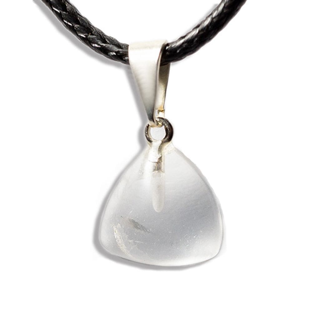 Colar Mini Trillion Cristal 11mm Pedra Natural Pino Prateado