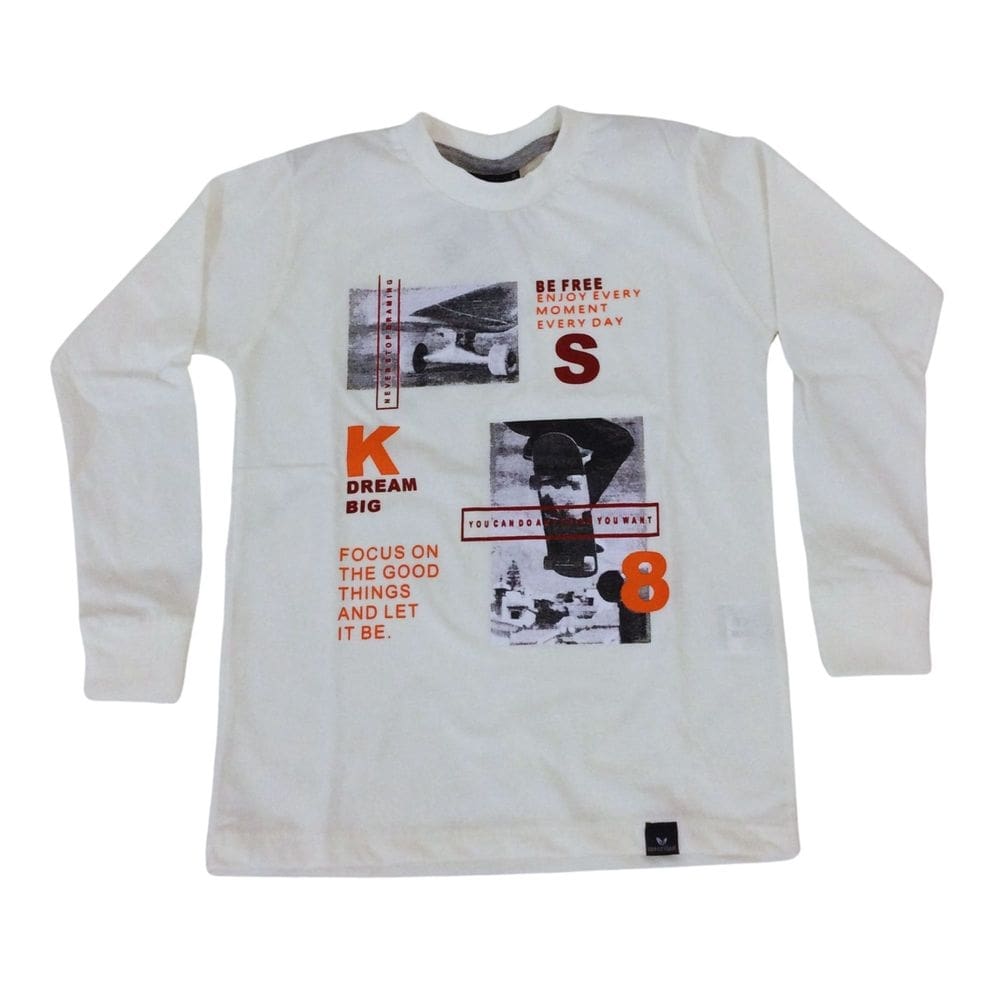 Camiseta Manga Longa Infantil Masc Vrasalon Cru