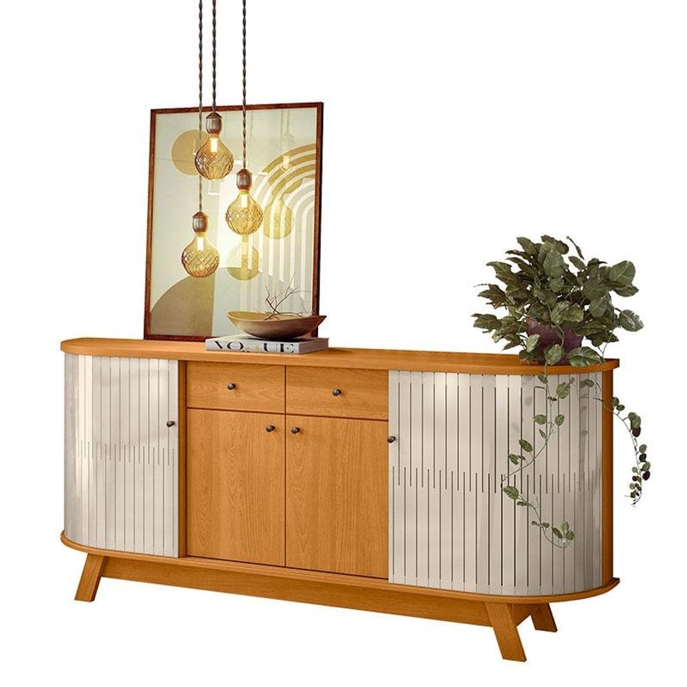 Aparador para Sala Buffet Mônaco Cinamomo Off White - Madetec