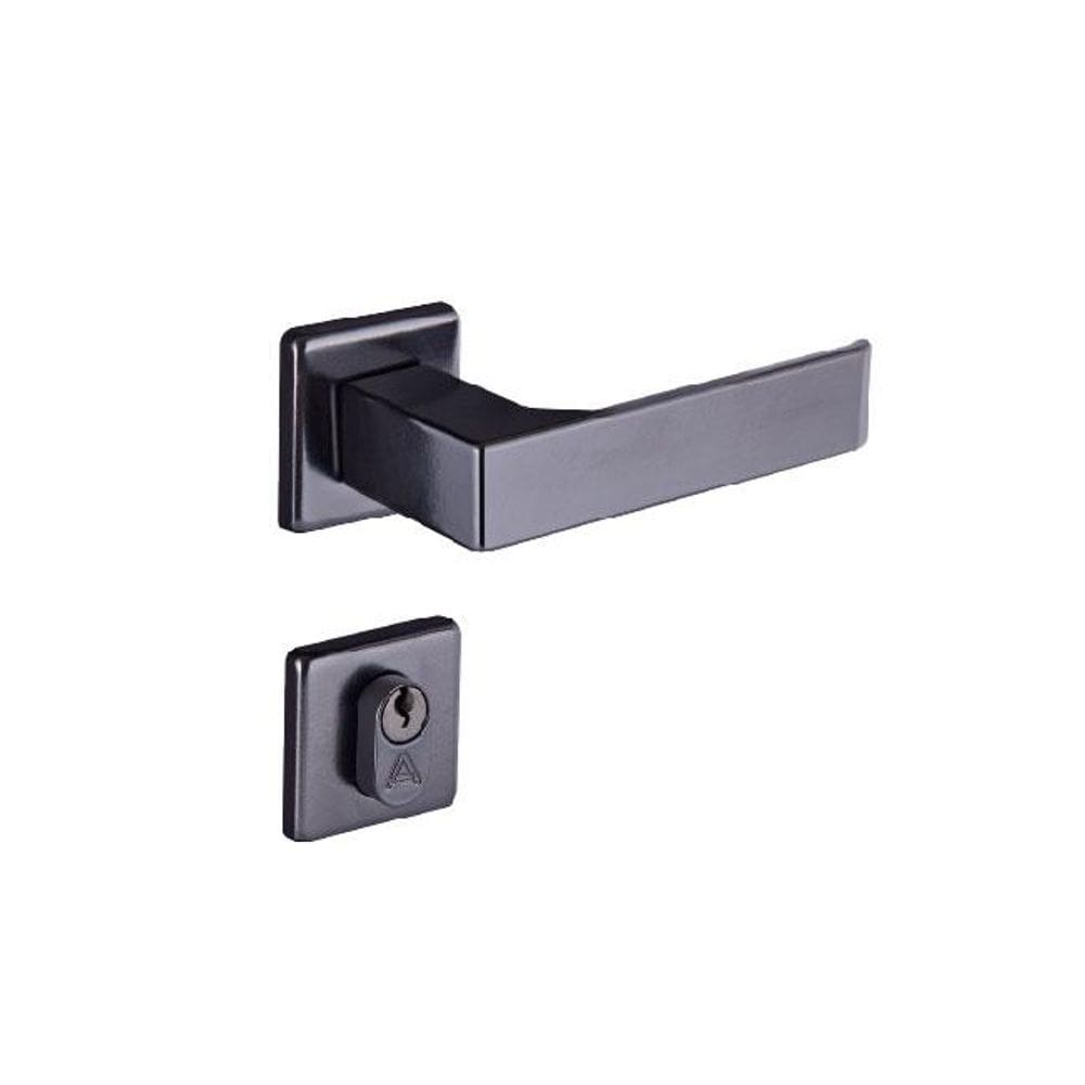 fechadura entrada quadratta reta roseta s40 preto fosco alianca