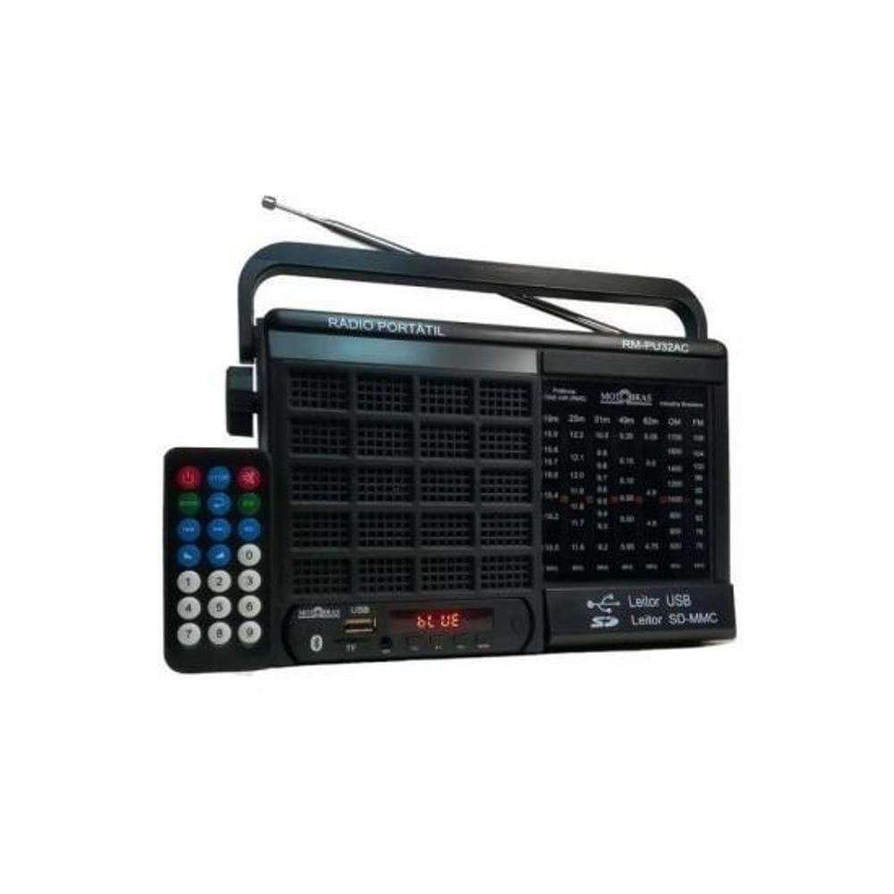 Rádio Portátil Motobras RM-PU32AC 7 Faixas Preto [F002]