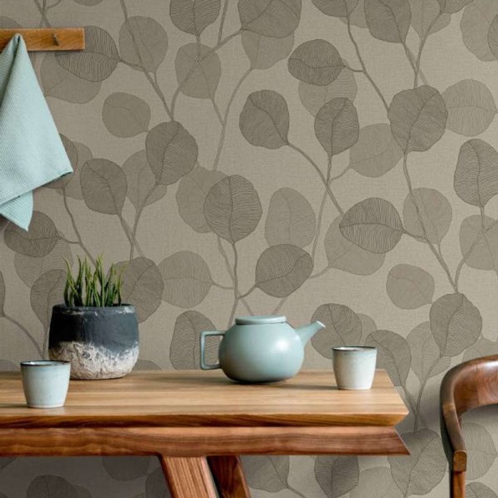 Papel de Parede Up To Date Folhagem Marrom 34809