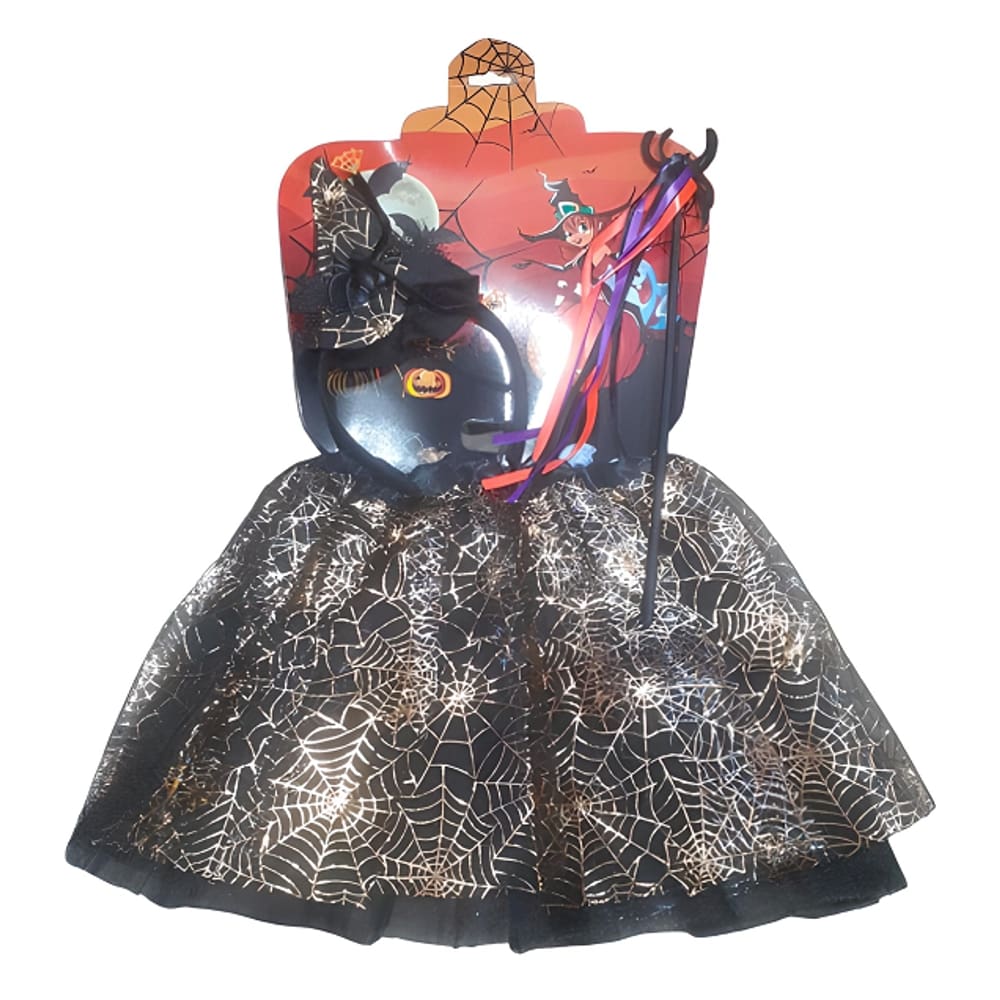 Fantasia de Bruxa Bruxinha Infantil - 3 Pçs