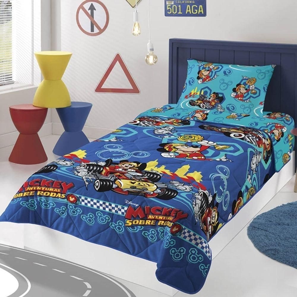 Edredom Infantil Dupla Face Microfibra Estampado Mickey