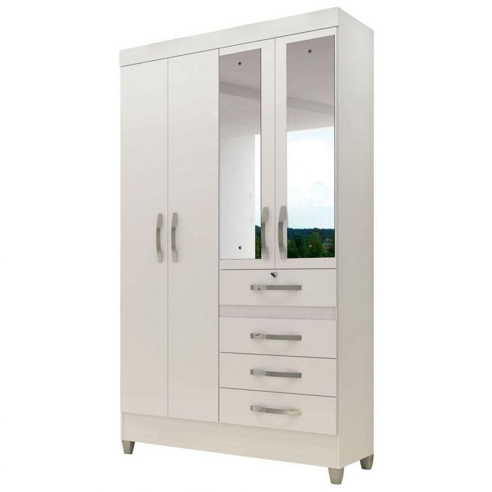 Guarda Roupa Solteiro Sobral 4 Portas Branco/rosa/azul/lilás