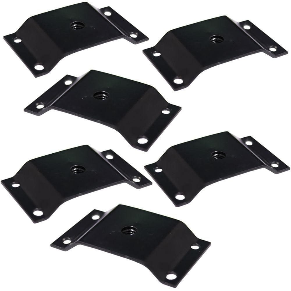 Kit 6 Chapinhas Elevada Fixação Pés Palito Rosca 5/16 Preto